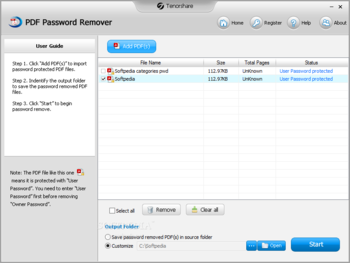 Tenorshare PDF Password Remover screenshot