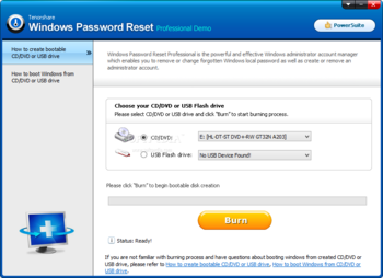 Tenorshare Windows Password Reset Professional screenshot