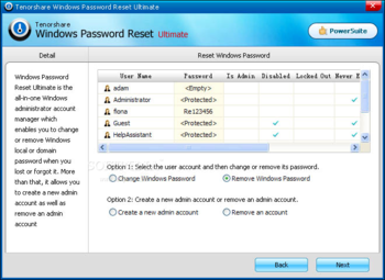 Tenorshare Windows Password Reset Ultimate screenshot 2