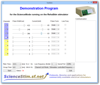 TestStim screenshot