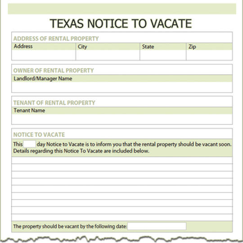 Texas Notice To Vacate screenshot