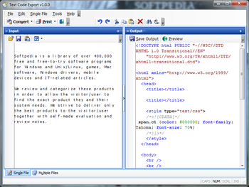 Text Code Export screenshot