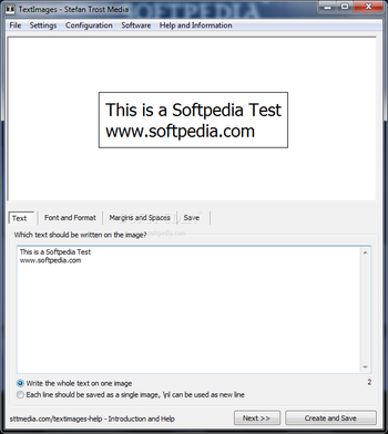 Text Images screenshot