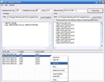 Text Template Parser screenshot