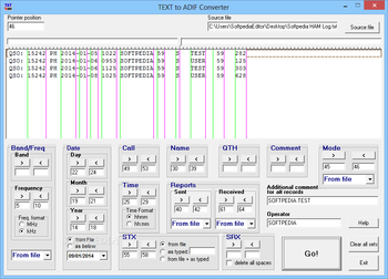 TEXT to ADIF Converter screenshot