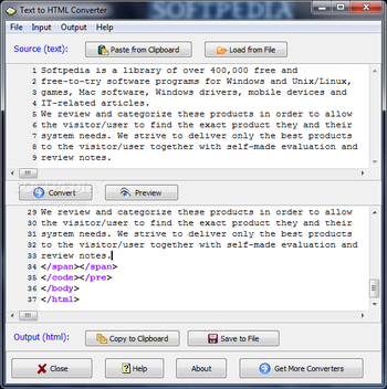 Text to HTML Converter screenshot
