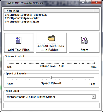 Text To MP3 Converter Software screenshot