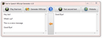Text to Speech VBScript Generator screenshot