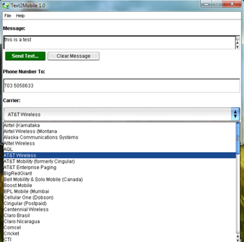 Text2Mobile screenshot