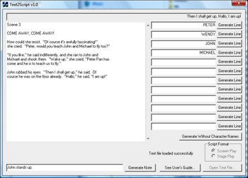 Text2Script screenshot