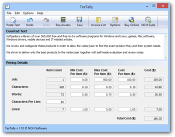 TexTally screenshot