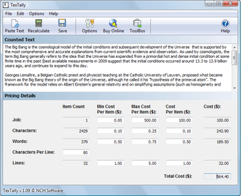 TexTally Word Line and Character Counter screenshot 2