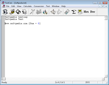 TextCalc screenshot