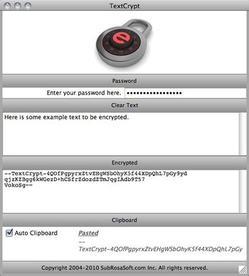 TextCrypt screenshot