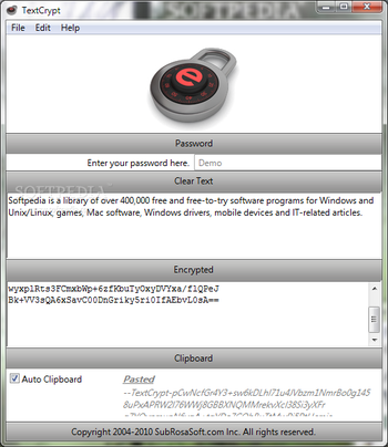 TextCrypt screenshot