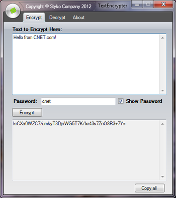 TextEncrypter screenshot