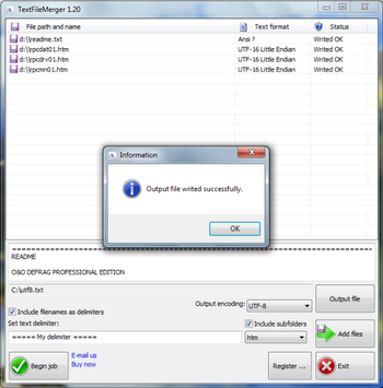 TextFileMerger screenshot