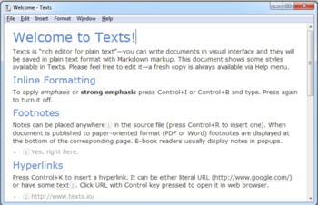 Texts for Windows screenshot