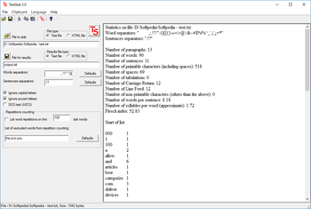 TextStat screenshot 2