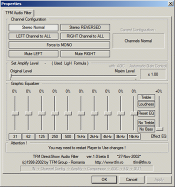 TFM Audio Filter screenshot