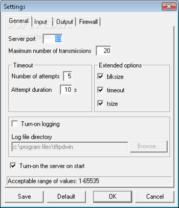 TFTP Server TFTPDWIN screenshot 2