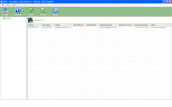 The AddressBook Software screenshot
