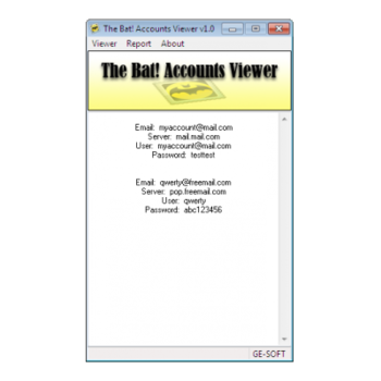 The Bat Accounts Viewer screenshot