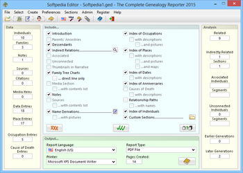 The Complete Genealogy Reporter screenshot