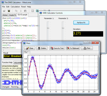 The DME Calculator screenshot
