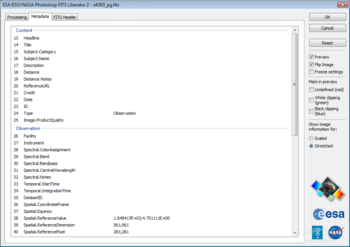 The ESA/ESO/NASA Photoshop FITS Liberator screenshot 2