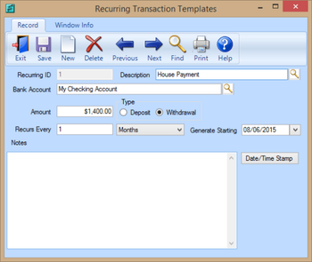 The Family Bank Information System screenshot 3