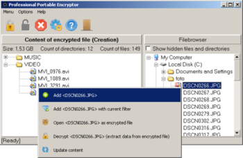 The Professional Portable Encryptor screenshot