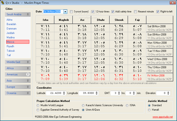 The Q++ Salat Calculator Muslim Prayer Times screenshot