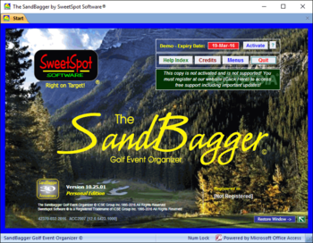 The SandBagger Golf Event Organizer screenshot