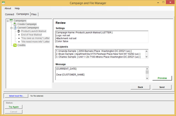 TheMailMonster.com Campaign Manager screenshot