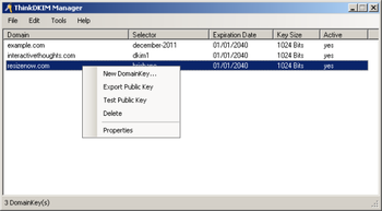 ThinkDKIM for IIS SMTP screenshot