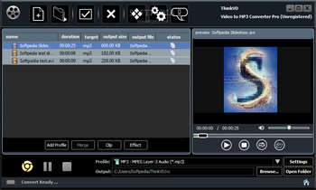 ThinkVD Video to MP3 Converter Pro screenshot