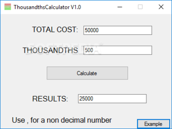 ThousandthsCalculator screenshot