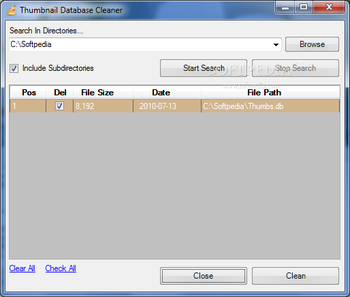 Thumbnail Database Cleaner screenshot