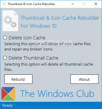 Thumbnail & Icon Cache Rebuilder screenshot