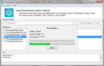 Thunderbird to Outlook Transfer screenshot