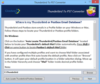 Thunderbird to PST Converter screenshot 3