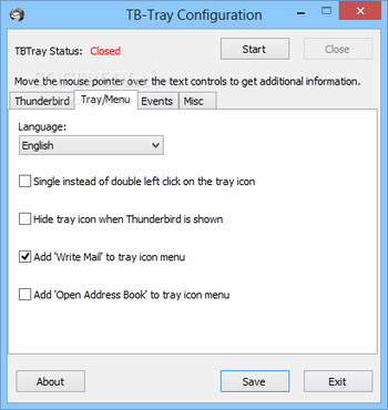 Thunderbird-Tray screenshot 2