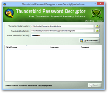 ThunderbirdPassDecryptor Portable screenshot