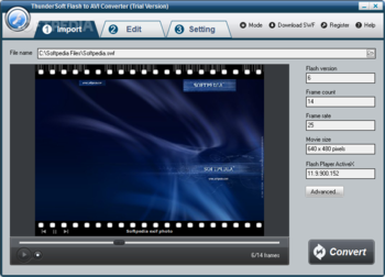 ThunderSoft Flash to AVI Converter screenshot