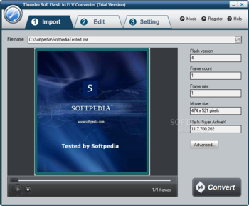 ThunderSoft Flash to FLV Converter screenshot