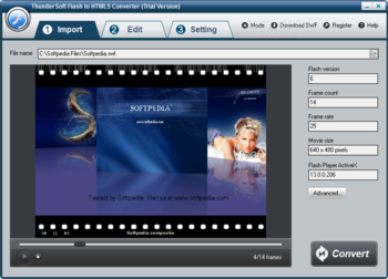 ThunderSoft Flash to HTML5 Converter screenshot