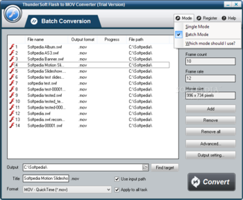 ThunderSoft Flash to MOV Converter screenshot 4