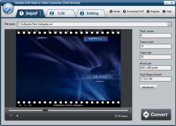 ThunderSoft Flash to Video Converter screenshot