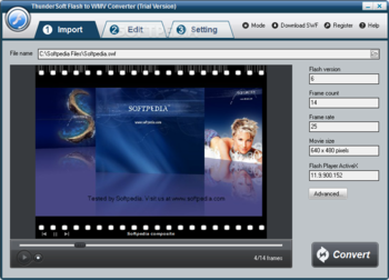 ThunderSoft Flash to WMV Converter screenshot